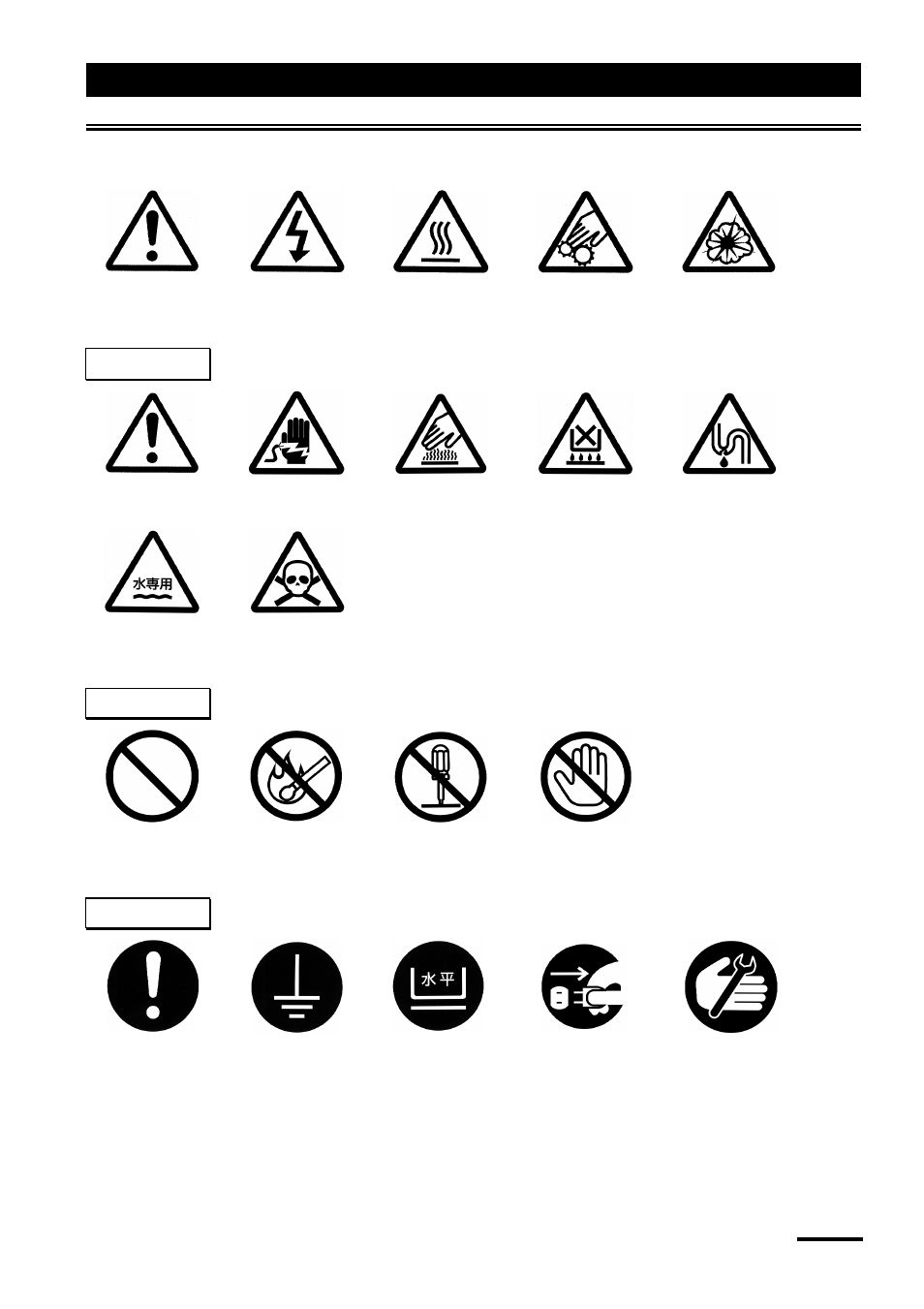 For safety use, Table of symbol mark | Yamato Scientific WG201 Water Purifiers User Manual | Page 4 / 40