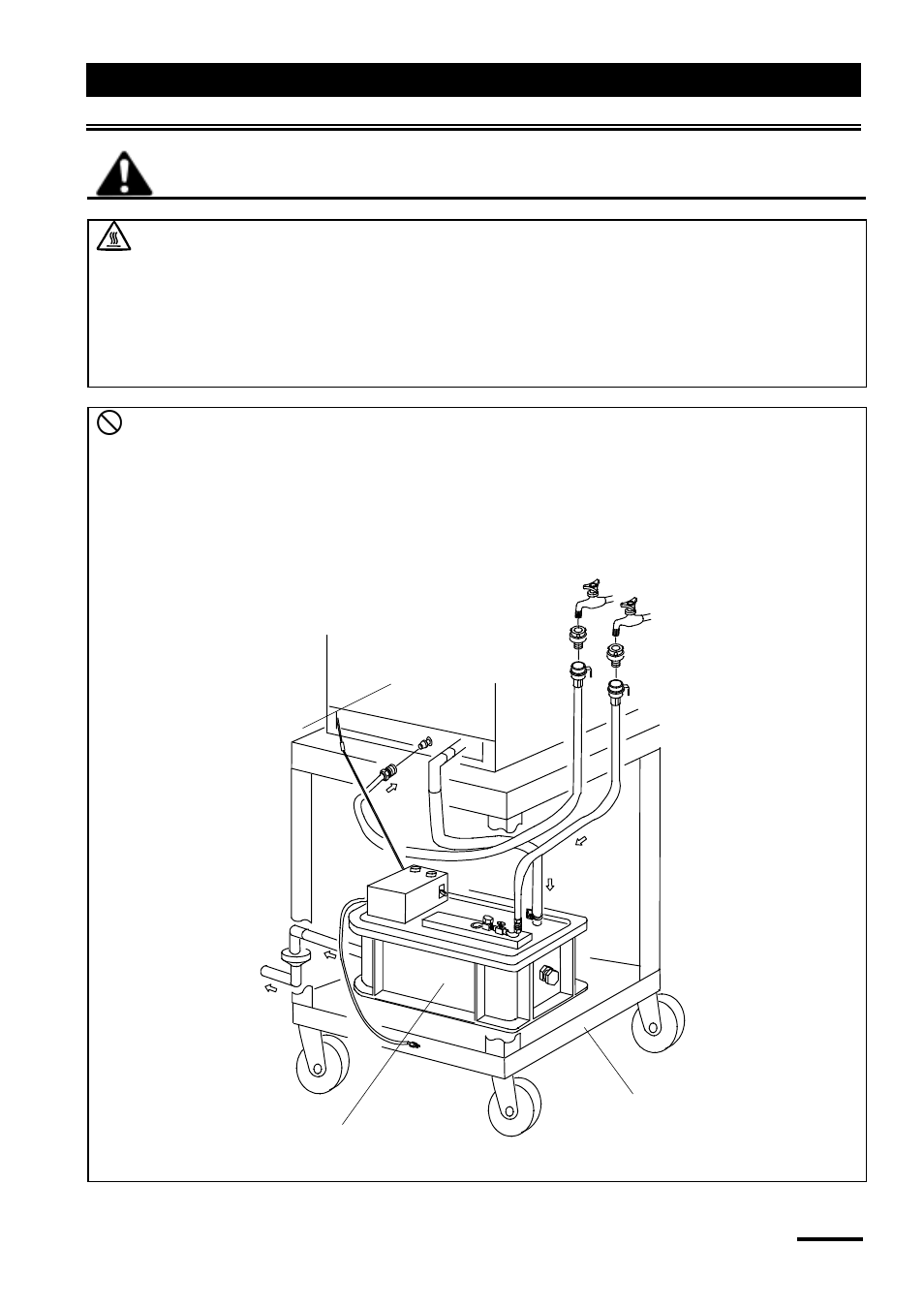 Safety precautions, Installation and preparation for use warning | Yamato Scientific WG221S Water Purifiers User Manual | Page 15 / 51