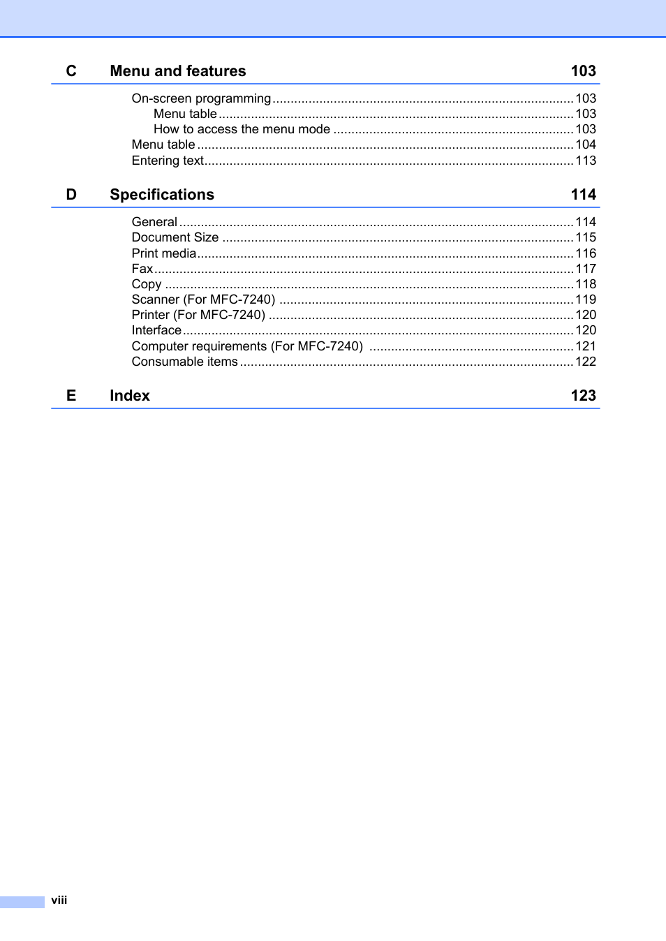 Brother FAX-2840 User Manual | Page 10 / 140