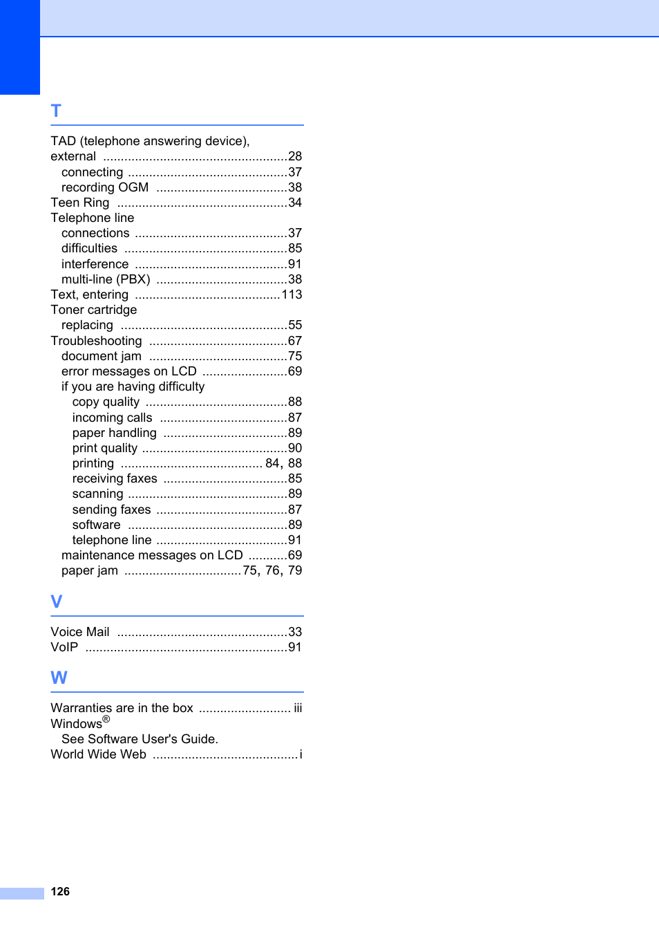 Brother FAX-2840 User Manual | Page 138 / 140