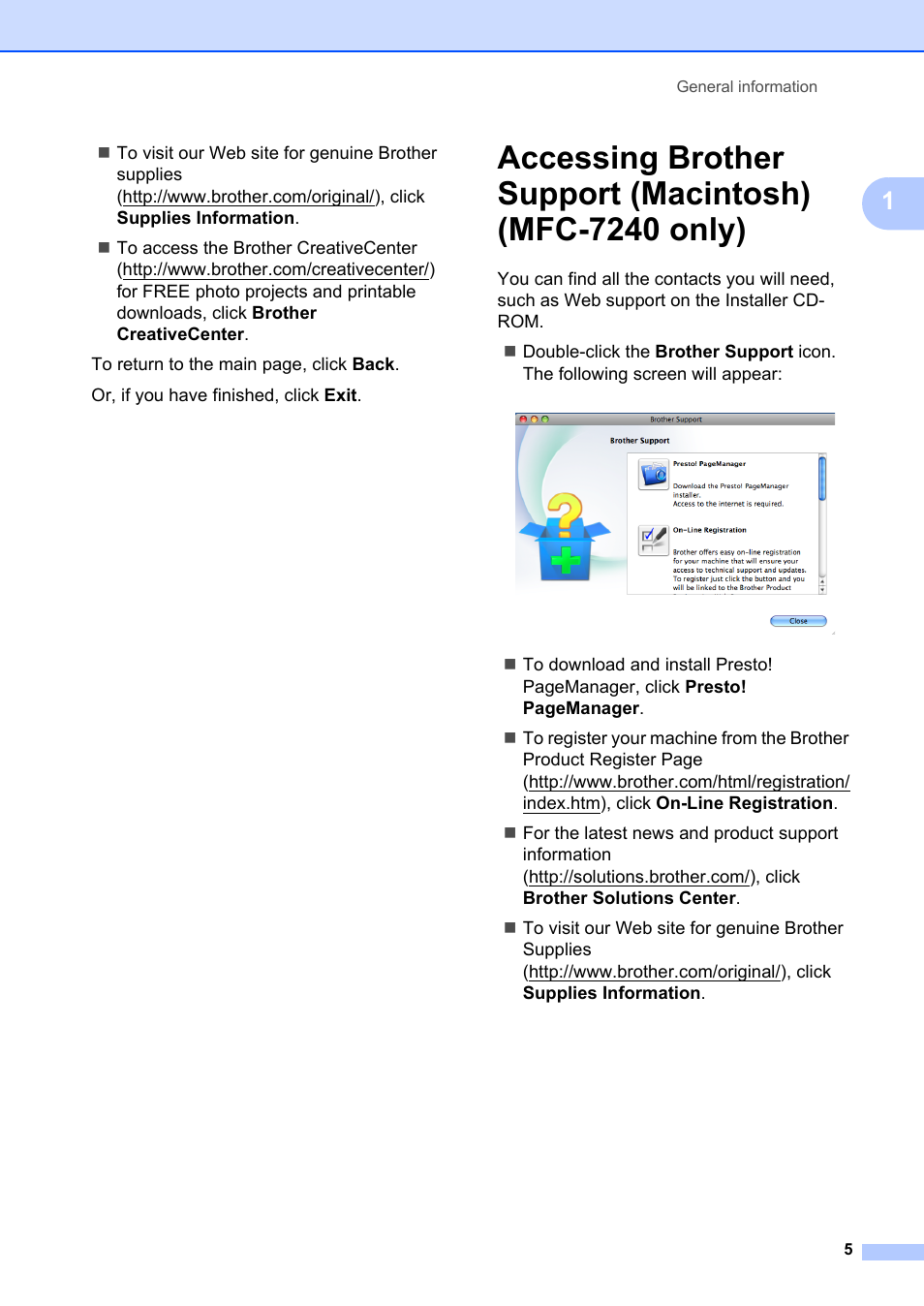 Brother FAX-2840 User Manual | Page 17 / 140