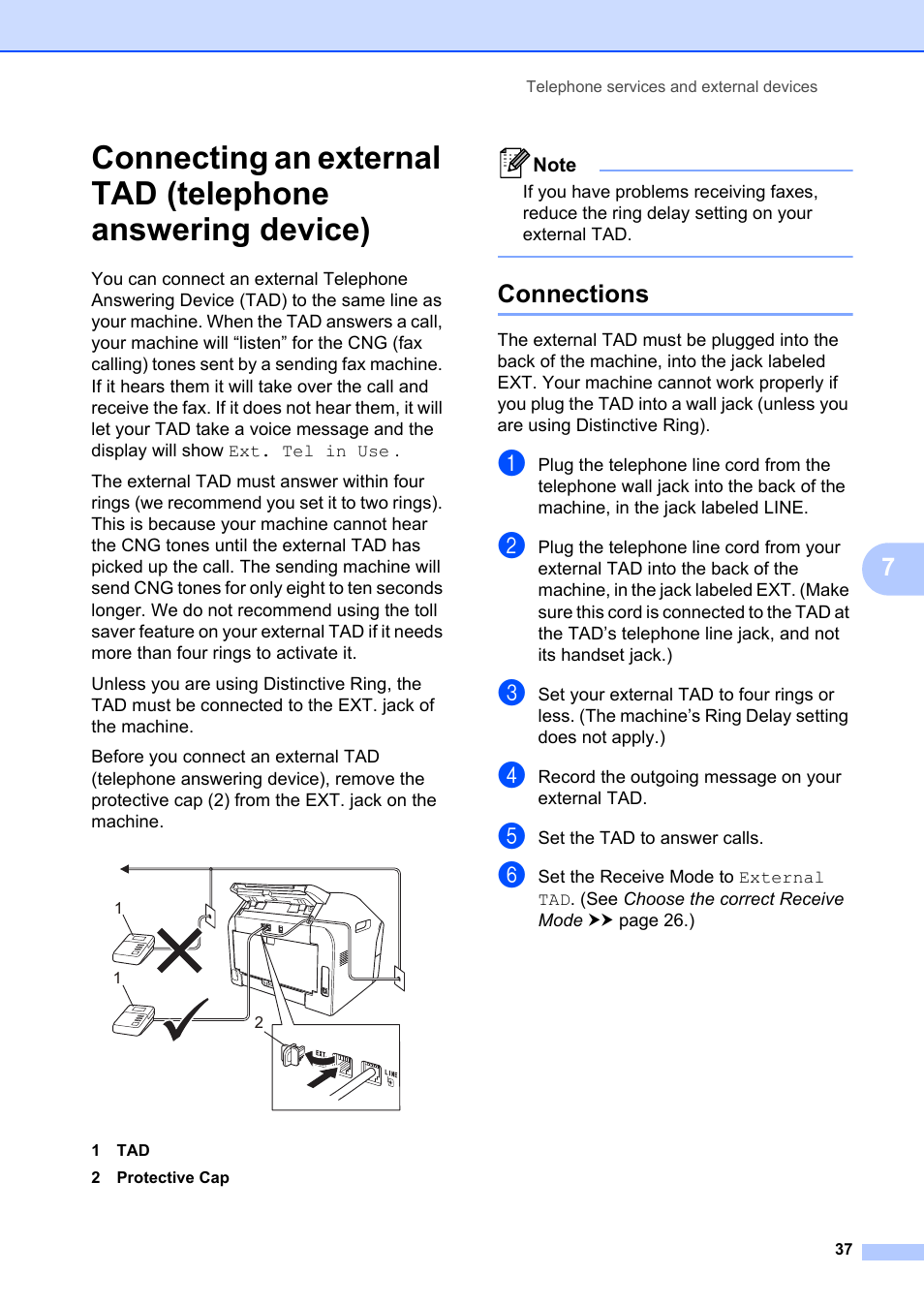 Connections | Brother FAX-2840 User Manual | Page 49 / 140