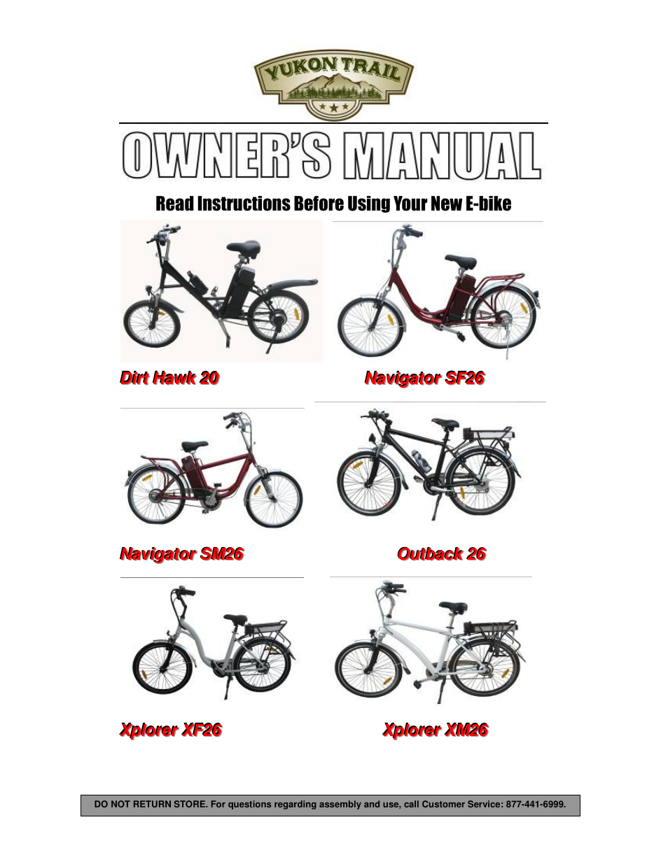 Yukon Trail Dirt Hawk 20 Owners Manual User Manual | 33 pages