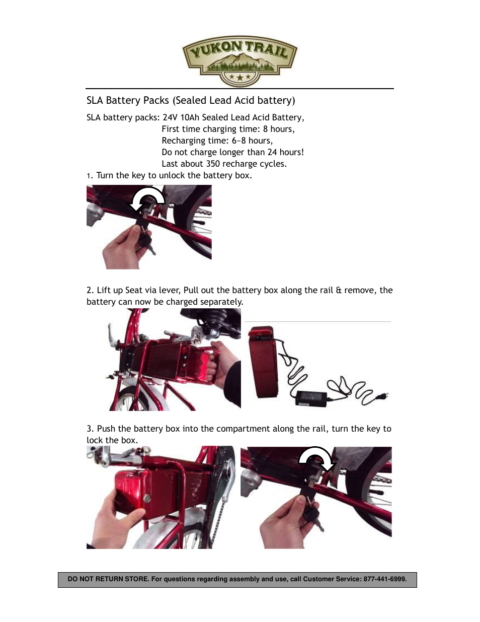 Sla battery packs (sealed lead acid battery) | Yukon Trail Dirt Hawk 20 Owners Manual User Manual | Page 16 / 33