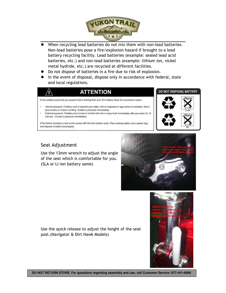 Yukon Trail Dirt Hawk 20 Owners Manual User Manual | Page 23 / 33