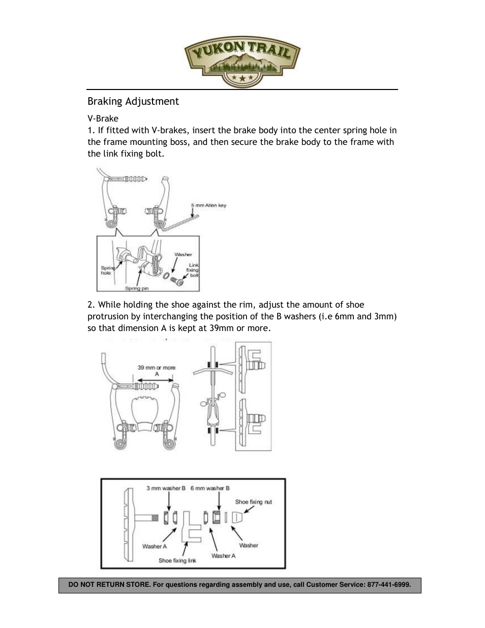 Braking adjustment | Yukon Trail Dirt Hawk 20 Owners Manual User Manual | Page 25 / 33