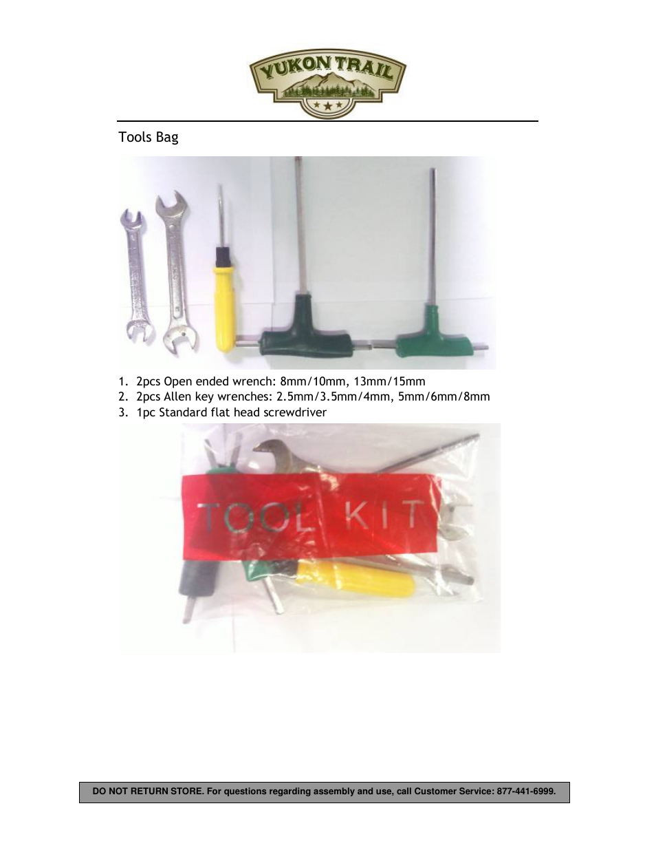 Tools bag | Yukon Trail Dirt Hawk 20 Owners Manual User Manual | Page 30 / 33