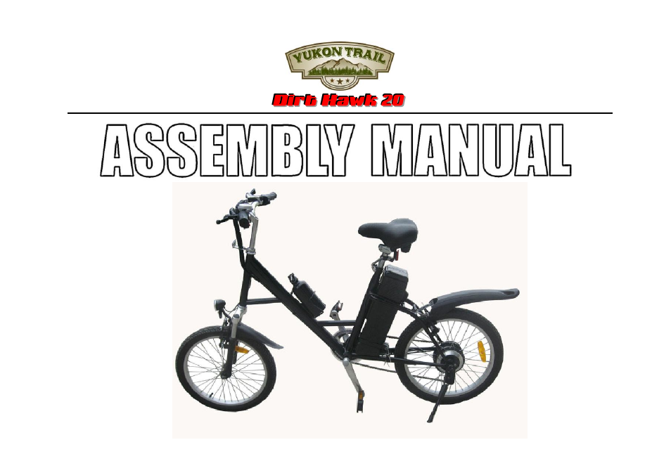 Yukon Trail Dirt Hawk 20 Assembly Manual User Manual | 9 pages