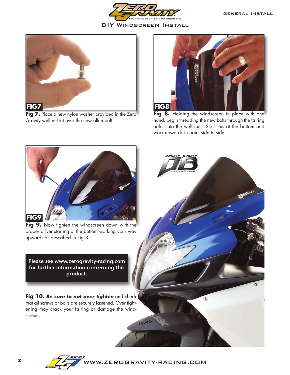 Diy windscreen install | Zero Gravity Generic Windscreen User Manual | Page 2 / 2
