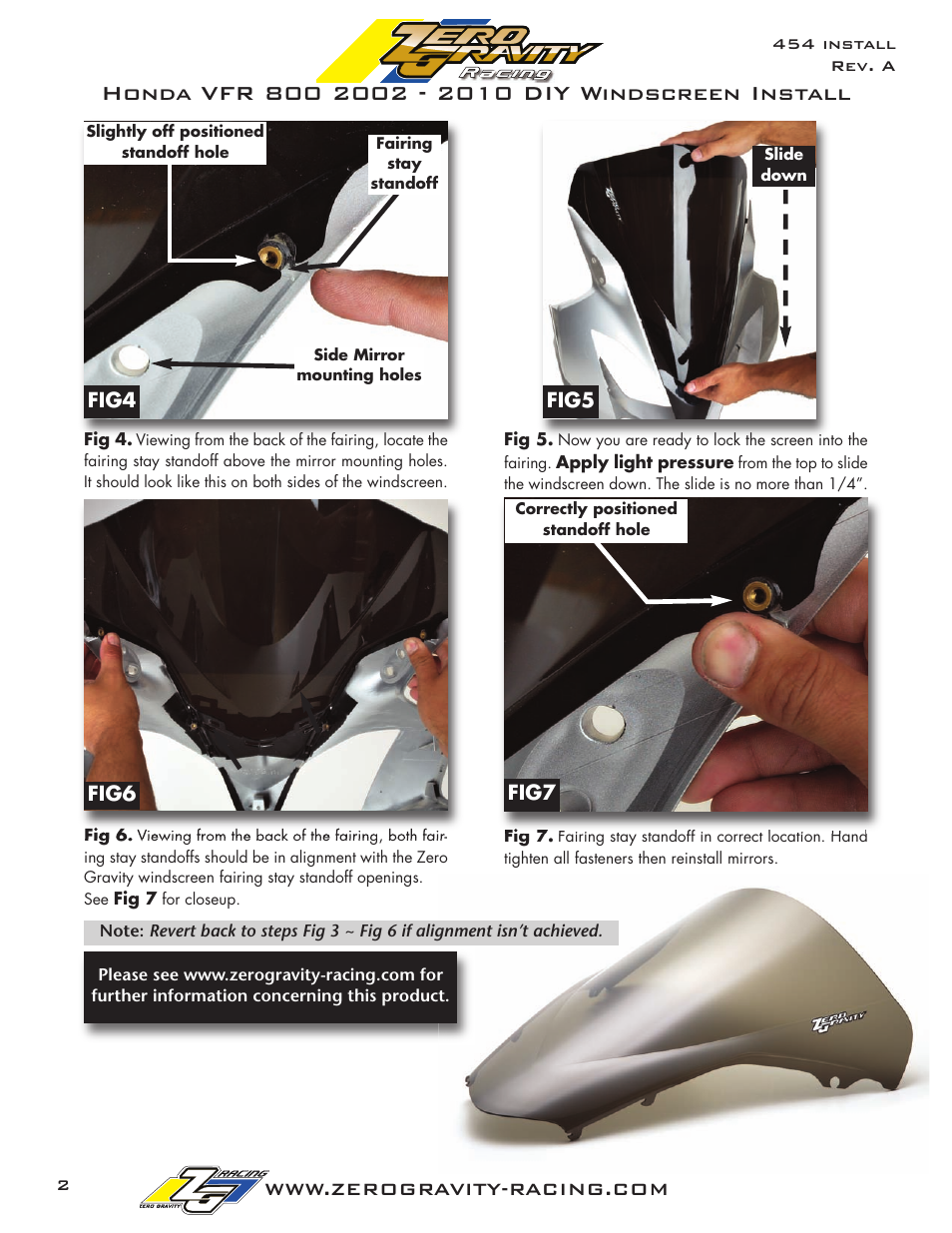 Zero Gravity Honda VFR 800 (2002 and up) Windscreen User Manual | Page 2 / 2