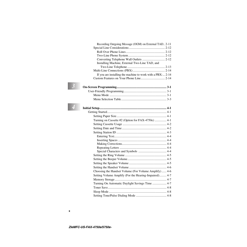 Brother FAX-4750e User Manual | Page 12 / 231