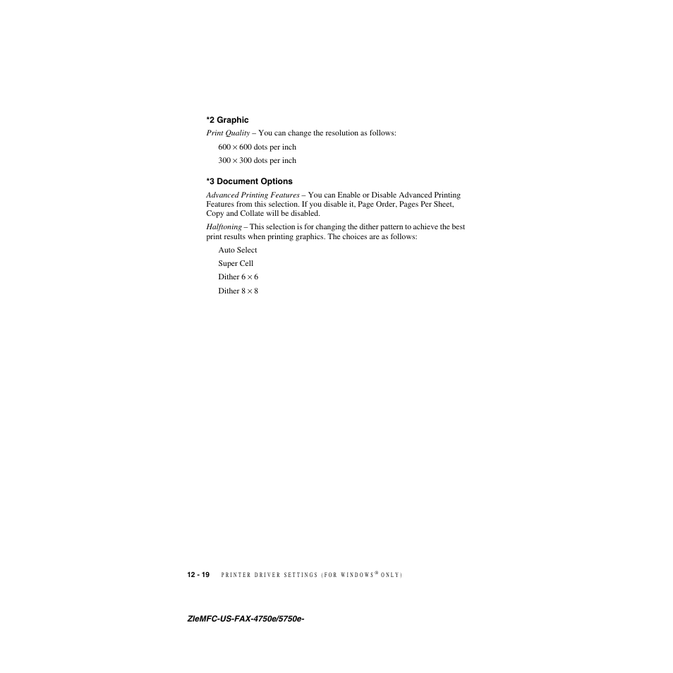 2 graphic, 3 document options, 2 graphic -19 *3 document options -19 | Brother FAX-4750e User Manual | Page 121 / 231