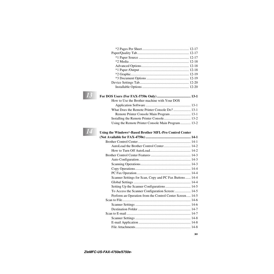 Brother FAX-4750e User Manual | Page 17 / 231
