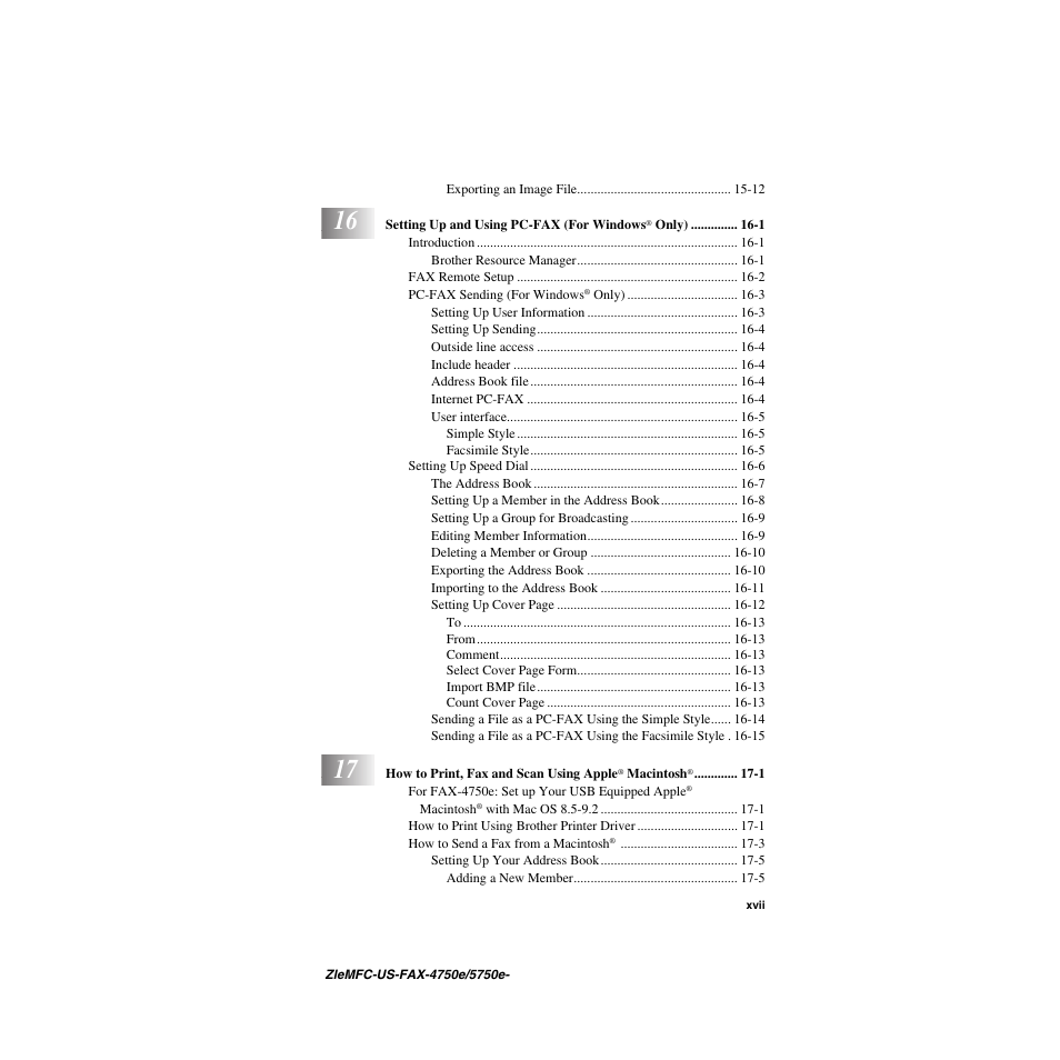 Brother FAX-4750e User Manual | Page 19 / 231