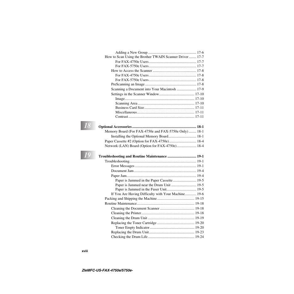 Brother FAX-4750e User Manual | Page 20 / 231