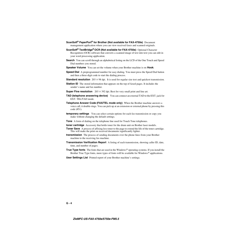 Brother FAX-4750e User Manual | Page 215 / 231