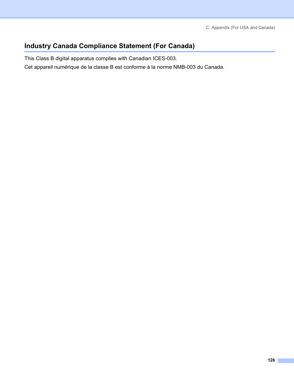 Industry canada compliance statement (for canada) | Brother HL-5250DN Series User Manual | Page 134 / 138