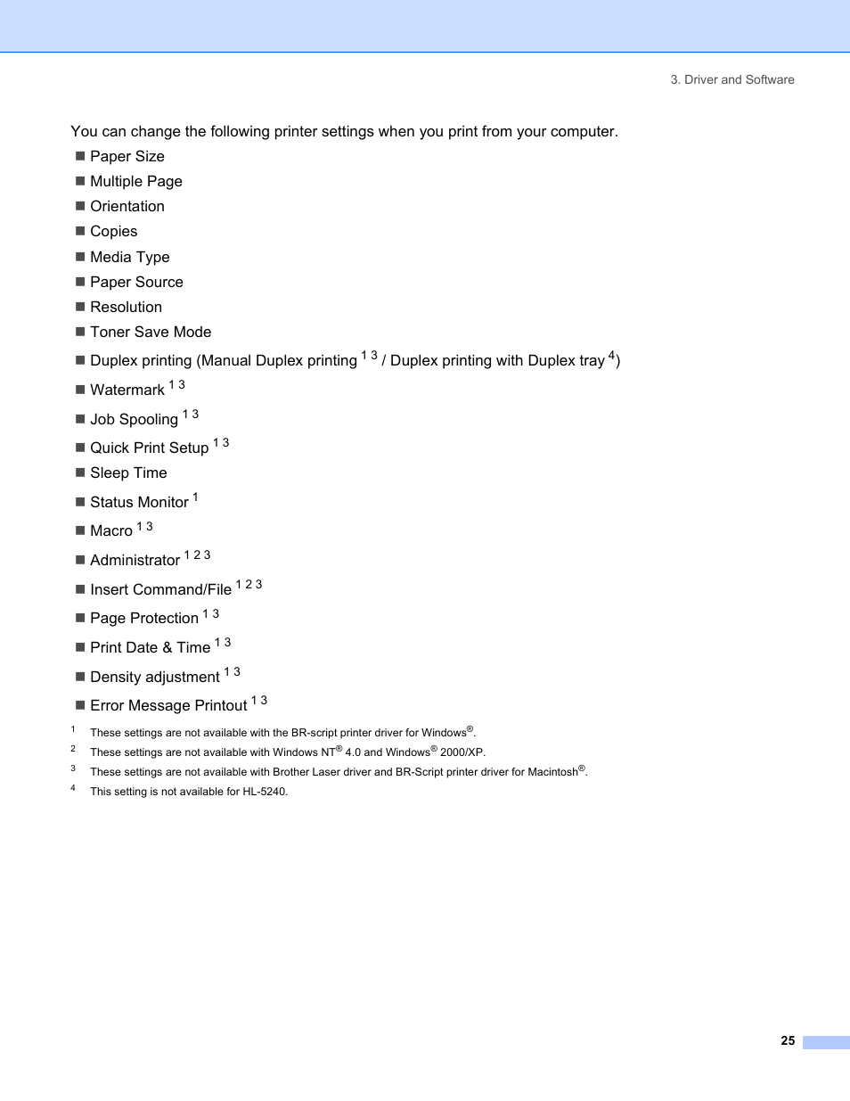 Brother HL-5250DN Series User Manual | Page 33 / 138