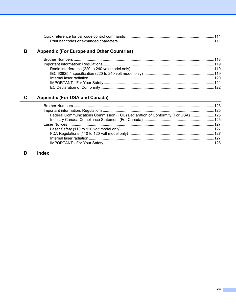 Brother HL-5250DN Series User Manual | Page 8 / 138