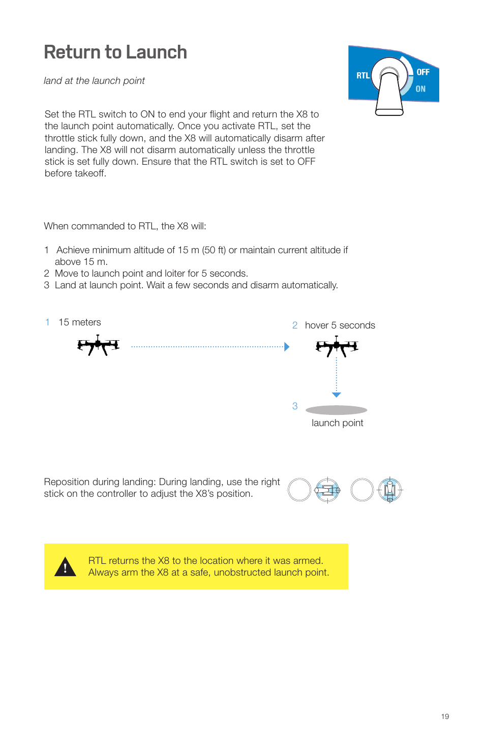 Return to launch | 3D Robotics X8 Plus User Manual | Page 21 / 36