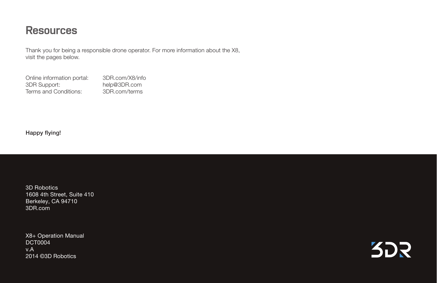 Resources | 3D Robotics X8 Plus User Manual | Page 36 / 36
