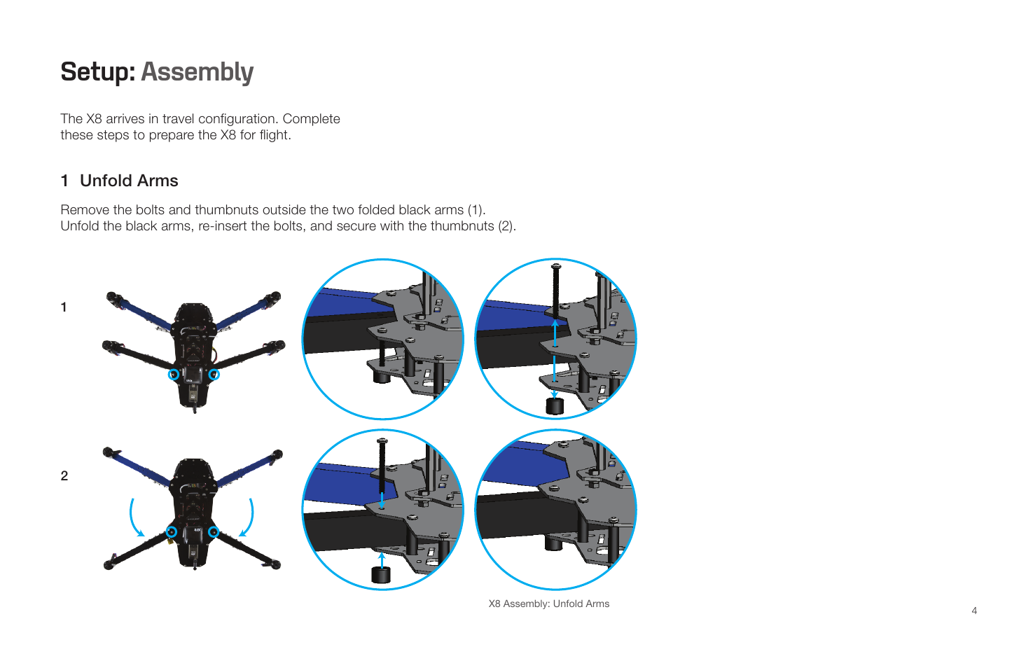 Setup: assembly | 3D Robotics X8 Plus User Manual | Page 6 / 36