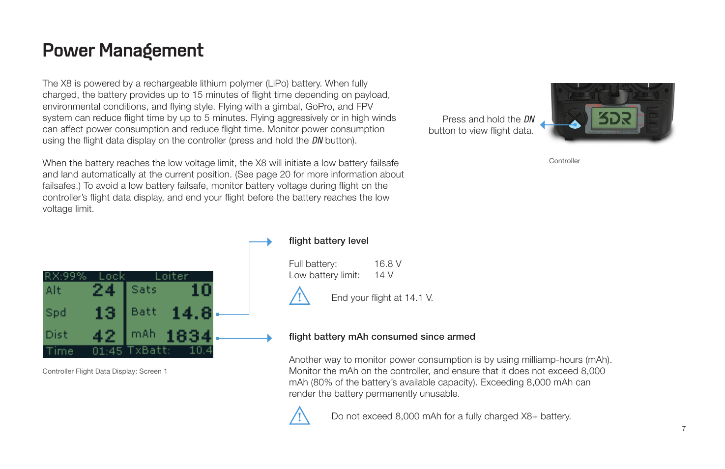Power management | 3D Robotics X8 Plus User Manual | Page 9 / 36