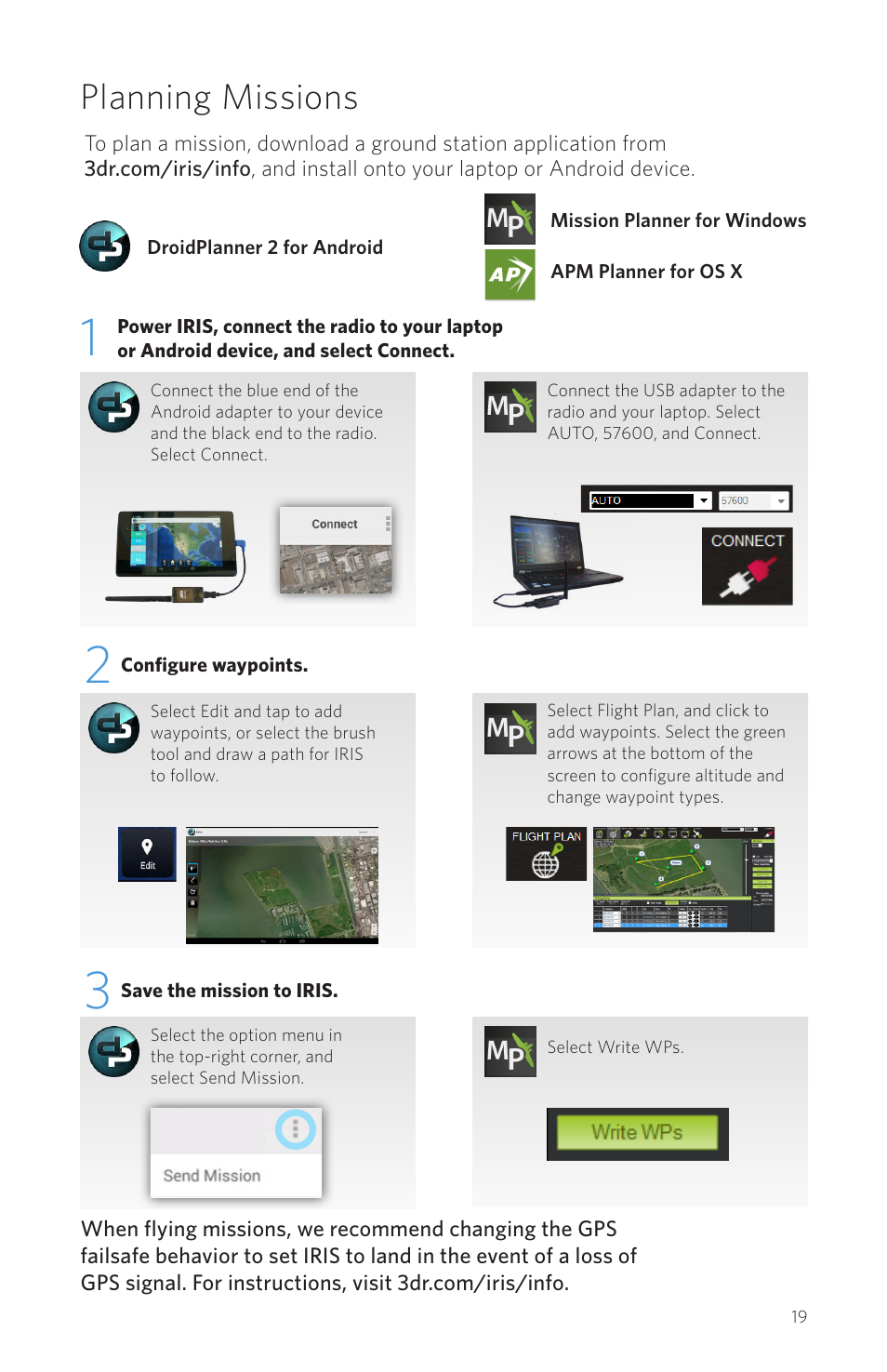 Planning missions | 3D Robotics IRIS Plus User Manual | Page 21 / 24