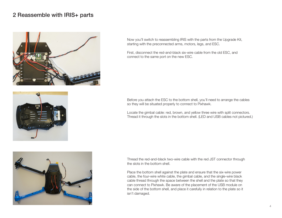 2 reassemble with iris+ parts | 3D Robotics IRIS Plus Upgrade Kit User Manual | Page 4 / 8