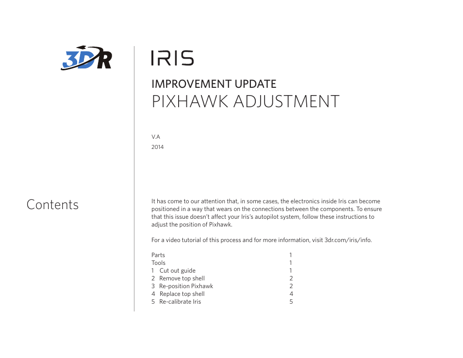 3D Robotics Original IRIS User Manual | 6 pages