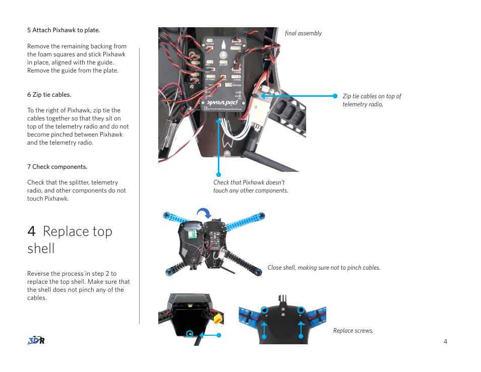 4 replace top shell | 3D Robotics Original IRIS User Manual | Page 5 / 6