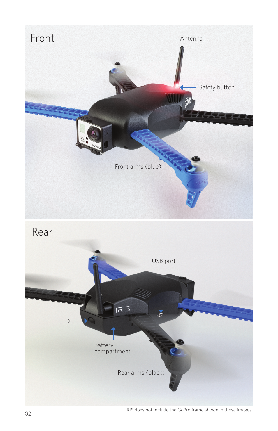 Front rear | 3D Robotics IRIS User Manual | Page 4 / 24