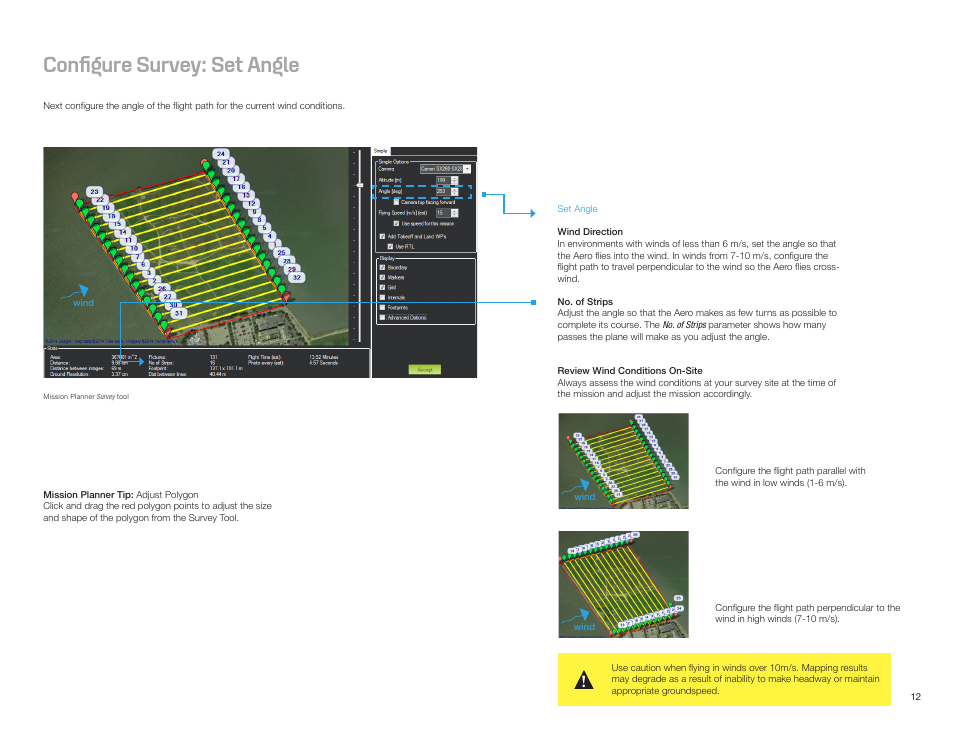 Configure survey: set angle | 3D Robotics Aero-M User Manual | Page 13 / 47
