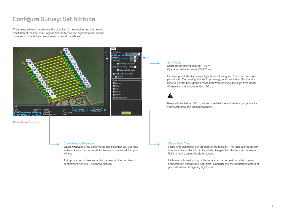 Configure survey: set altitude | 3D Robotics Aero-M User Manual | Page 14 / 47