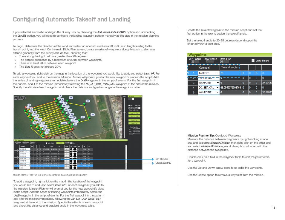 Configuring automatic takeoff and landing | 3D Robotics Aero-M User Manual | Page 19 / 47