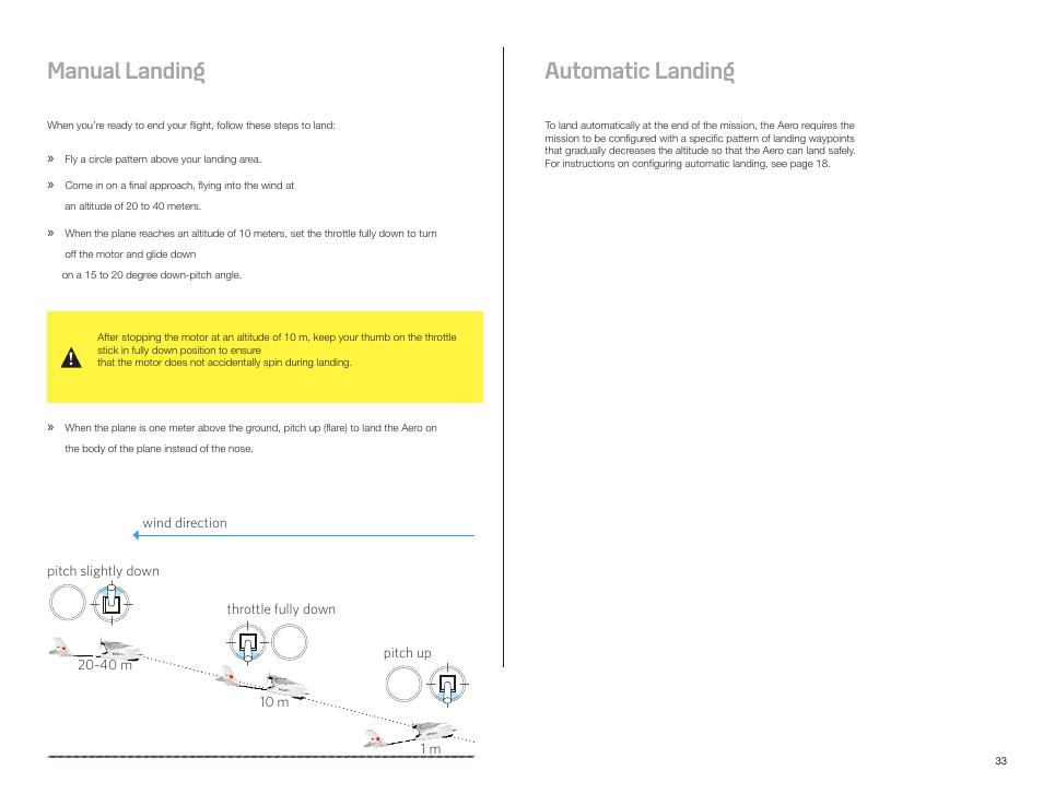 Manual landing automatic landing | 3D Robotics Aero-M User Manual | Page 34 / 47