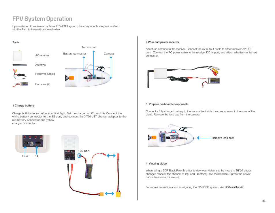Fpv system operation | 3D Robotics Aero-M User Manual | Page 35 / 47
