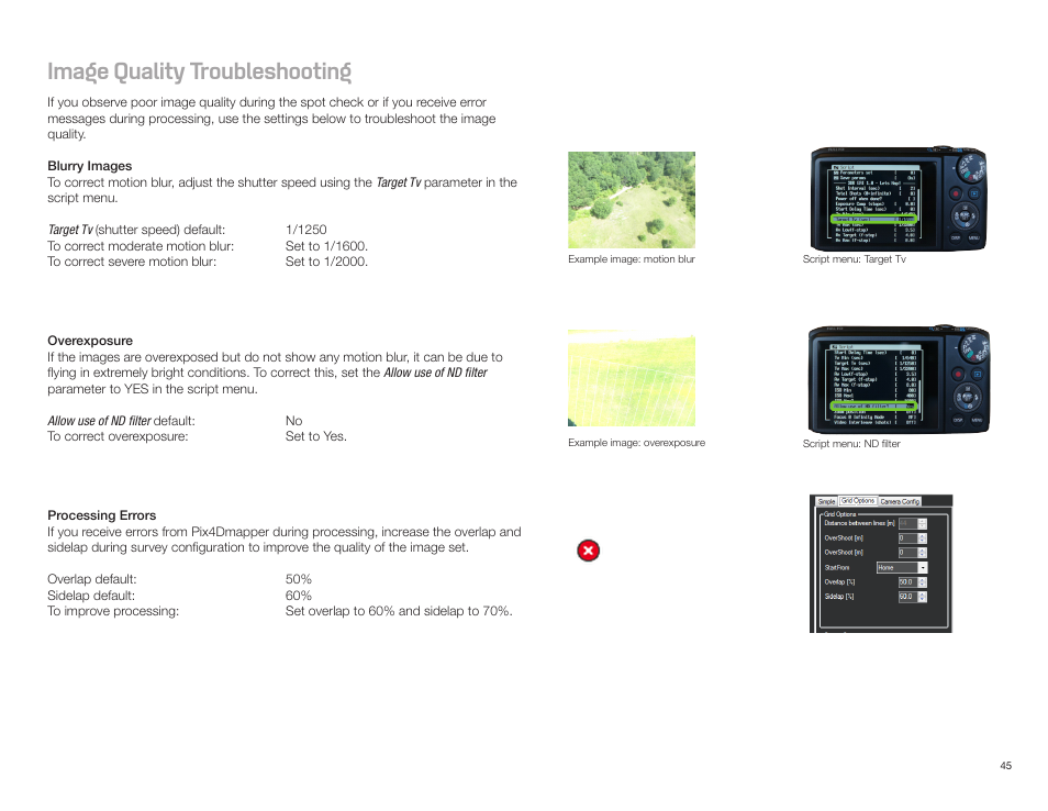 Image quality troubleshooting | 3D Robotics Aero-M User Manual | Page 46 / 47
