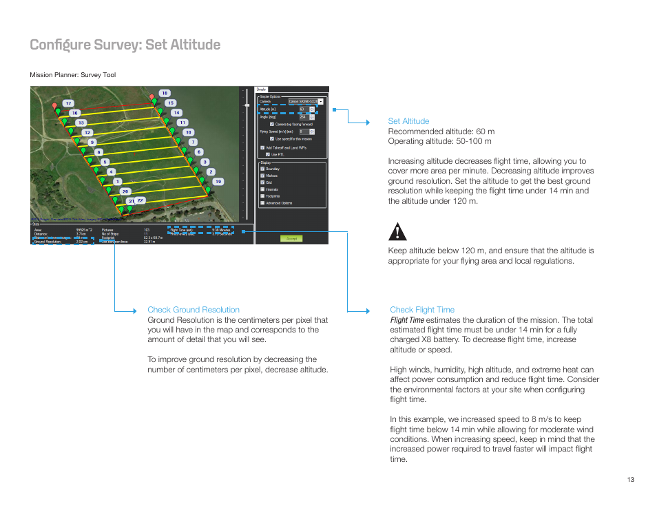 Configure survey: set altitude | 3D Robotics X8-M User Manual | Page 14 / 40
