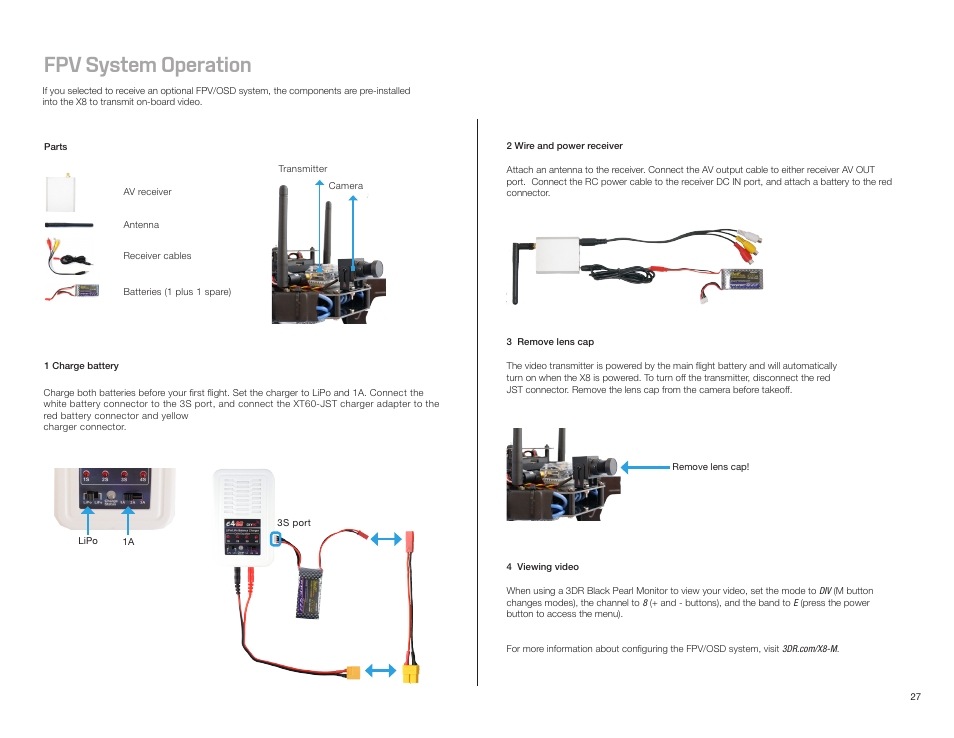 Fpv system operation | 3D Robotics X8-M User Manual | Page 28 / 40