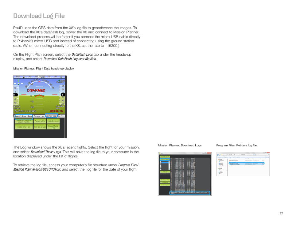 Download log file | 3D Robotics X8-M User Manual | Page 33 / 40