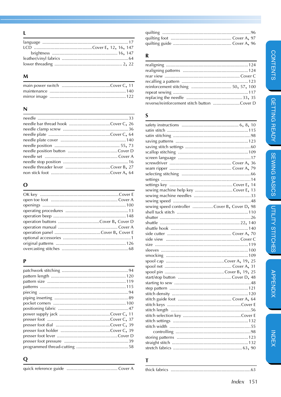 Brother NX 600 User Manual | Page 157 / 159
