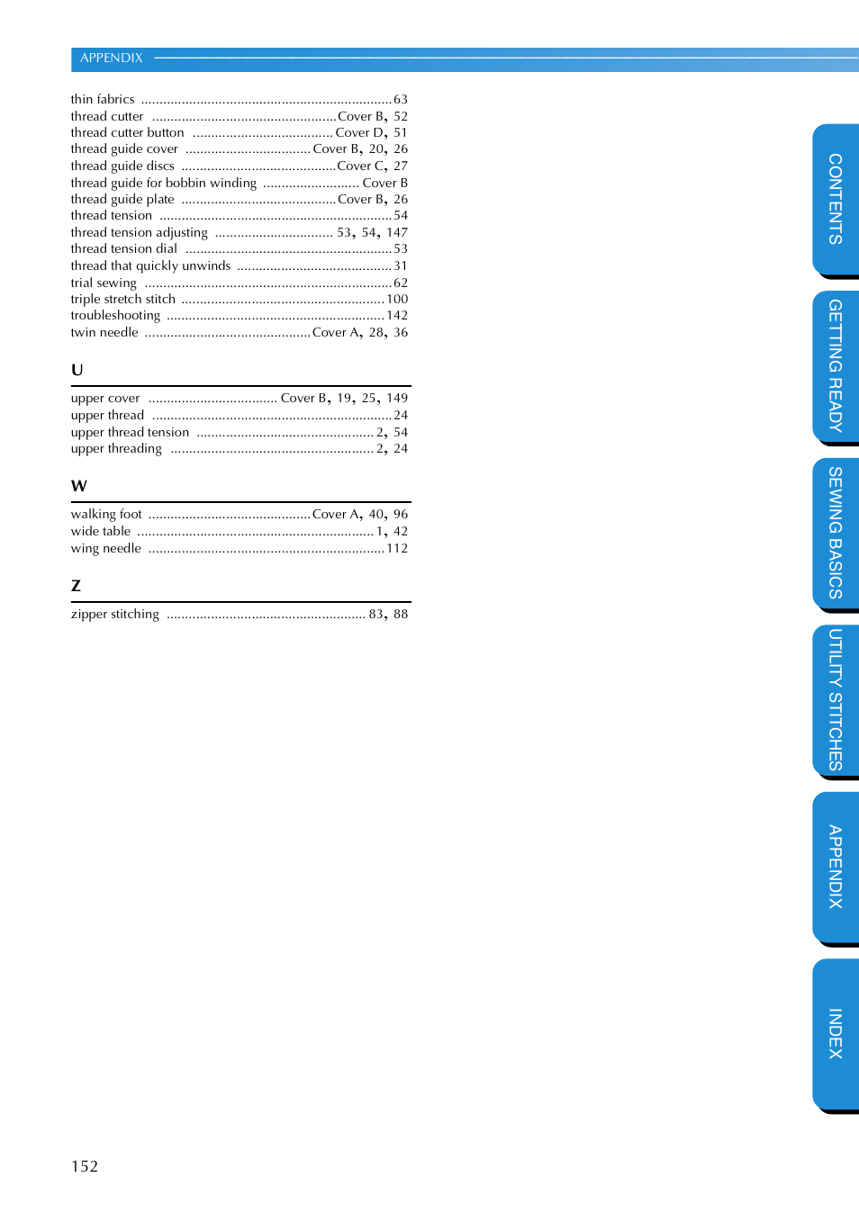 Brother NX 600 User Manual | Page 158 / 159