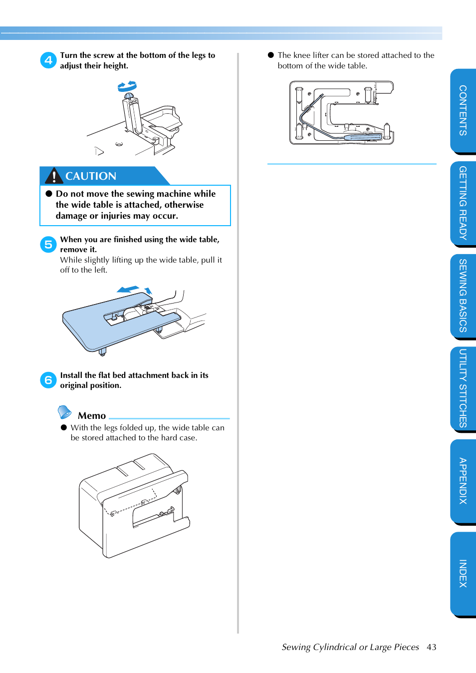 Caution | Brother NX 600 User Manual | Page 49 / 159