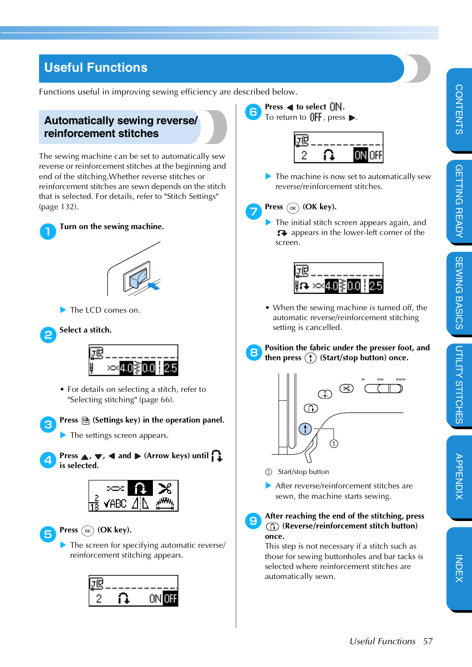 Useful functions | Brother NX 600 User Manual | Page 63 / 159