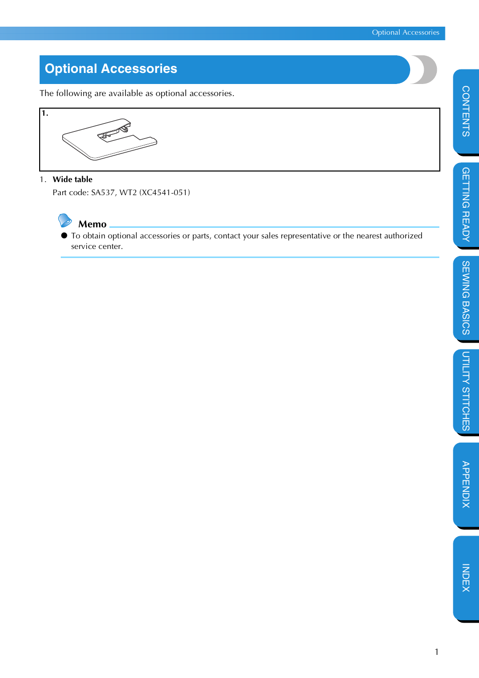 Optional accessories | Brother NX 600 User Manual | Page 7 / 159