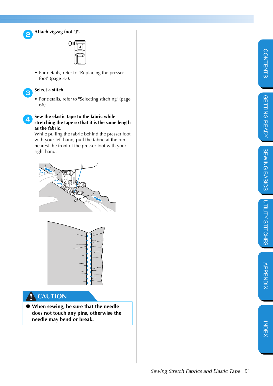 Caution | Brother NX 600 User Manual | Page 97 / 159