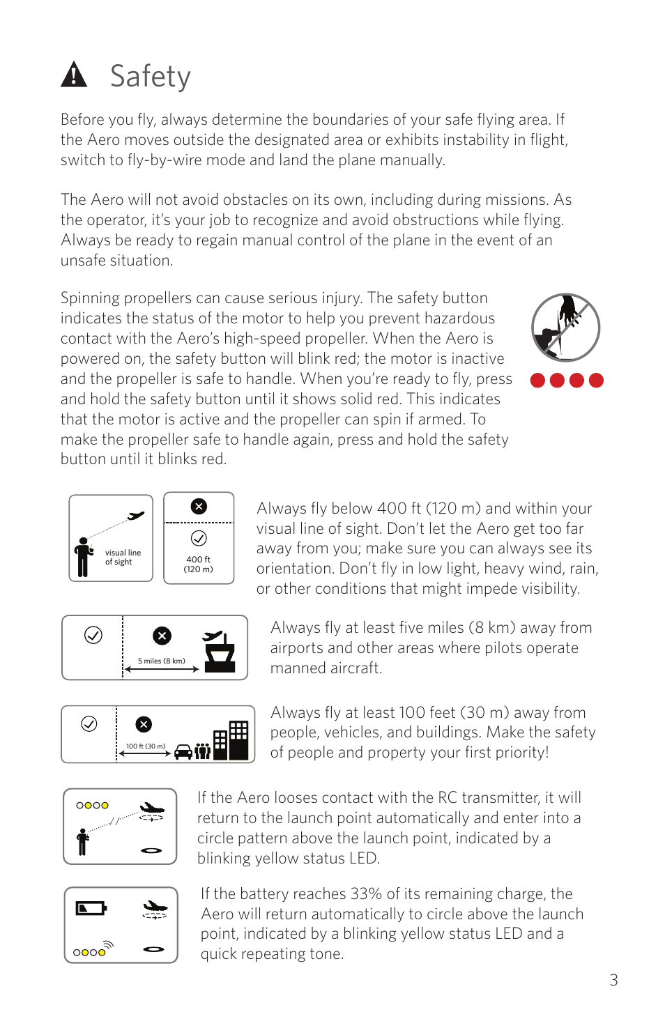 Safety | 3D Robotics RTF Aero User Manual | Page 3 / 32