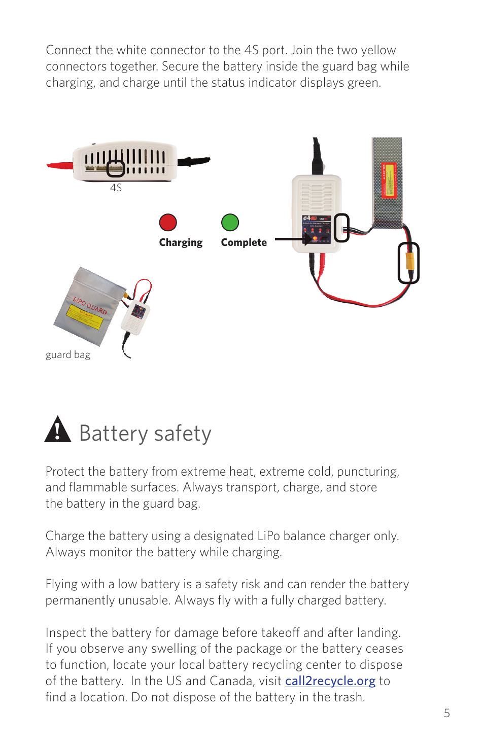 Battery safety | 3D Robotics RTF Aero User Manual | Page 5 / 32