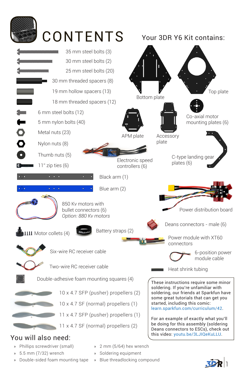 3D Robotics 3DR Y6 DIY Kit User Manual | Page 2 / 12